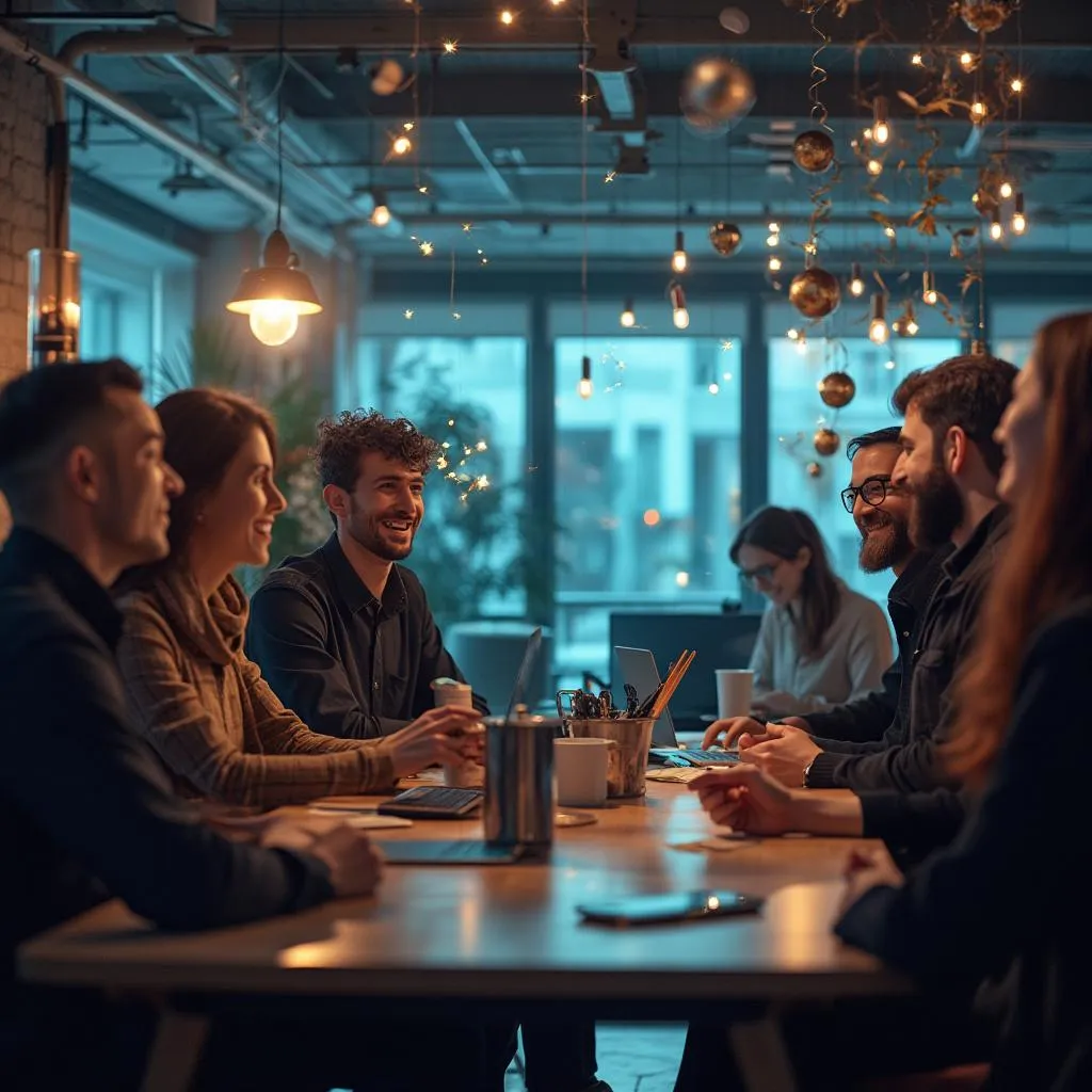 Equipo de startup tecnológica celebrando resultados